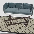 People Relaxing in Living Room With Gray Sofa Glass Coffee Table and Geometric Rug