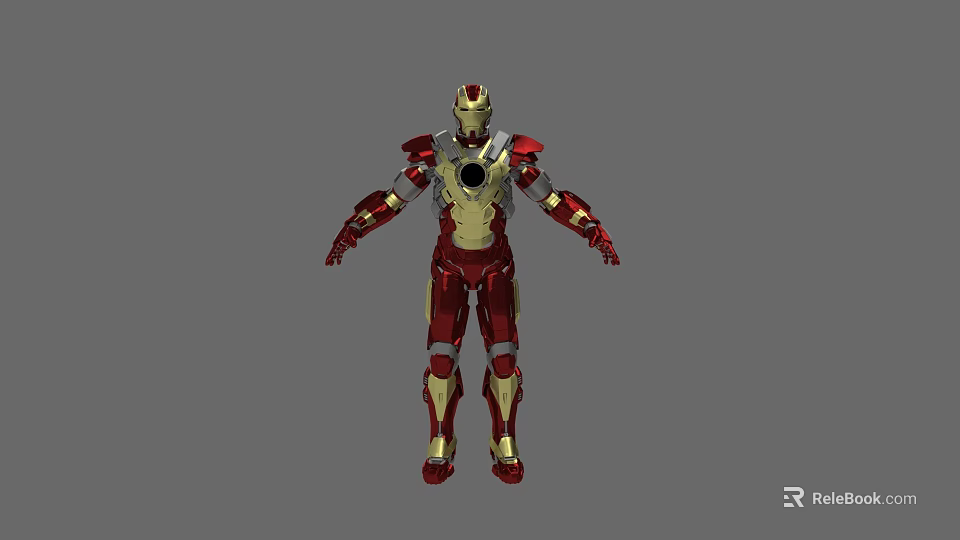 Iron Man Game Movie Character In Red Gold High Tech Armor Design 3d model 