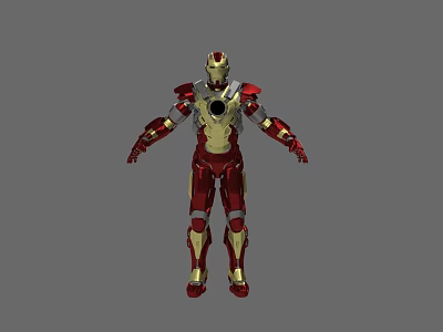 Iron Man Game Movie Character In Red Gold High Tech Armor Design 3d model