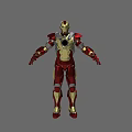 Iron Man Game Movie Character In Red Gold High Tech Armor Design
