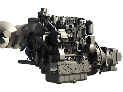 High Power Industrial Engine Mechanical Design With Detailed Components And Heavy Duty Parts 3d model