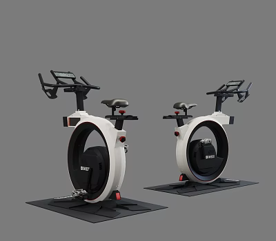 Two Modern Elliptical Exercise Machines With Display Screens And Stable Bases For Home Gym Training 3d model