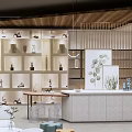 Elegant Specialty Store Interior Design With Display Shelves Sofa And Tables