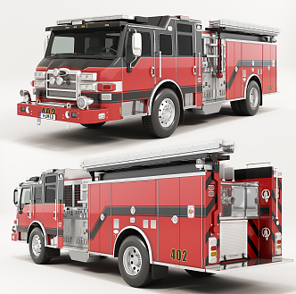 modern fire truck 3d model