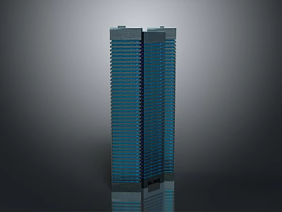 Modern Twin Office Building With Glass Facade And Reflective High Rise Windows 3d model