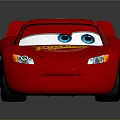 Red Cartoon Race Car With Blue Eyes Rust-eze Logo And Number 95 On Body