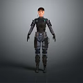 3D Human Character in Tactical Combat Armor with Military Style Gear and Suit