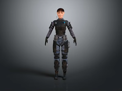 3D Human Character in Tactical Combat Armor with Military Style Gear and Suit 3d model