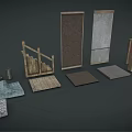 Various Wood And Stone Materials Including Planks Slabs And Textured Panels For Construction