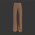 Brown Wide Leg Pinstriped Pants With Purple Side Stripes and THE ONE Brand Logo