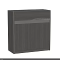 Sleek Modern Gray Wood Grain Storage Cabinet With Simple Design And Functional Structure