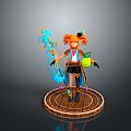 Female Elf Cartoon Witch Magic Witch Magic Girl Magician Elf Mage Warlock Wizard 3d model