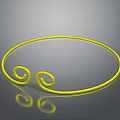 Shiny Yellow Circular Daily Living Item With Spiral Decorations And Smooth Surface