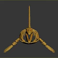 Detailed 3D Yellow Aquatic Dinosaur Skeleton Model With Long Tail And Fins