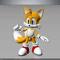 Tails the Anthropomorphic Fox Character With Orange Fur White Gloves And Red Shoes
