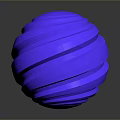 Modern Blue Layered Decorative Sphere With Spiral Stripes For Home Use