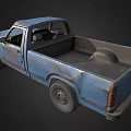 Old Blue Pickup Truck Featuring Rusty Worn Exterior And Vintage Design