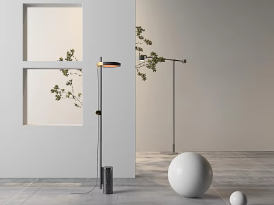 Modern Floor Lamp In Minimalist Interior Space 3d model