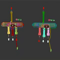 Industrial Mechanical Devices With Copper Pipes Red Blue Arrows And HELIX Labels