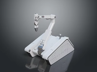 White Modern Robotic Arm Featuring Sleek Mechanical Structure And Industrial Design 3d model