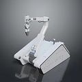 White Modern Robotic Arm Featuring Sleek Mechanical Structure And Industrial Design