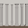 European Column Roman Column Gypsum Column Gypsum Line Cylindrical Square Column 3d model