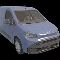 Light Blue Compact Van Featuring Modern Exterior Design On Black Background