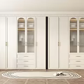 Elegant Modern White Wardrobe With Glass Doors And Drawers Interior Design