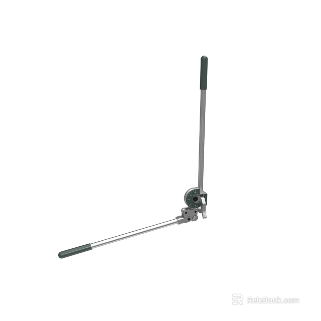 Durable Manual Lever Tool With Green Handles And Metal Rotating Mechanism 3d model 