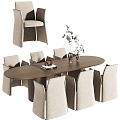 Modern Dining Table and Chair Combination 3D Model 3d model