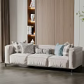 Modern three-seat sofa multiplayer sofa 3d model