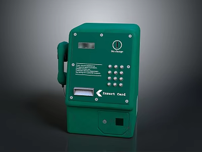 Green Electronic Smart Case Device With Keypad Display Screen And Handset 3d model