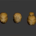 Three Golden Wig Hairpieces With Different Styles Various Lengths And Black Bands