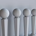 Crystal Company Award Trophies With Basketball Volleyball And Clear Sphere Tops
