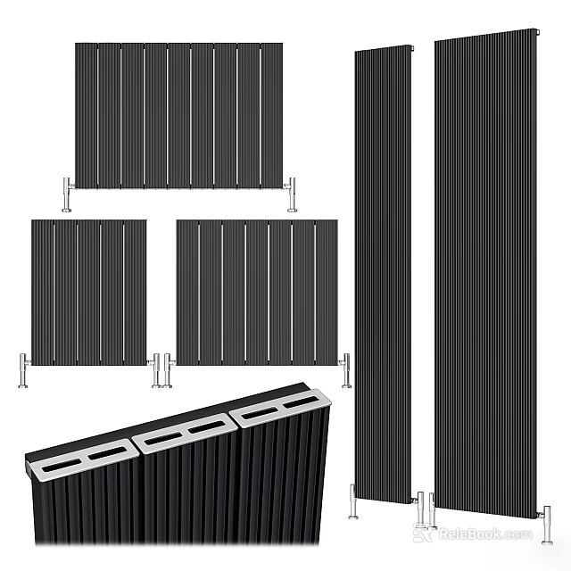 Different Styles Of Black Radiators For Heating 3d model 