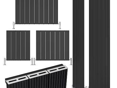 Different Styles Of Black Radiators For Heating 3d model