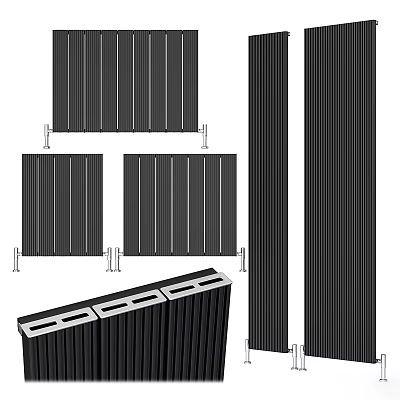 Different Styles Of Black Radiators For Heating 3d model