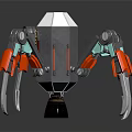 Mechanical Spider Robot With Multiple Metal Legs And Red Claws On Shiny Reflective Surface 3d model