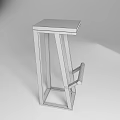 Modern Bar Stool With Wooden Square Top And Black Metal Frame Structure Design