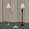 Elegant Modern Interior With Gold And Dark Brown Decorative Floor Lamps
