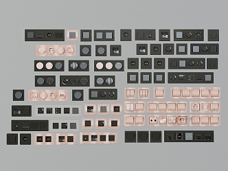 Modern switch socket combination single-open double-open three-open multi-open network socket type switch socket 3d model