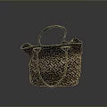 Stylish Brown And Black Woven Leather Tote Bag For Daily Use Accessories