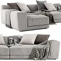 Comfortable Sectional Sofa With Multiple Plush Pillows And Soft Blankets Modern Design 3d model