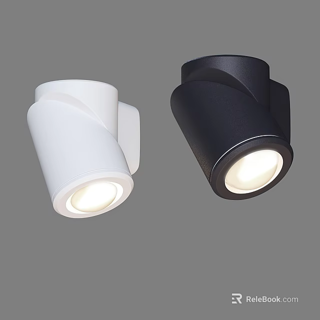 White and Black Modern Downlight Spotlights with Sleek Design for Interior Lighting Fixtures 3d model 