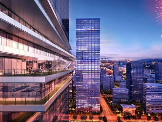 modern office building high-rise office building 3d model