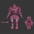 Detailed Armored Mech Robot With Spiked Gear Driven Mechanical Creature Design
