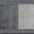 Gray and White Square Rugs Displayed on Gray Tiled Floor 3d model