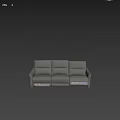 Simple leather multi-function three-seat sofa 3d model