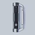 Smart Door Handle With Digital Keypad Fingerprint Recognition Blue Light And Modern Security Features 3d model