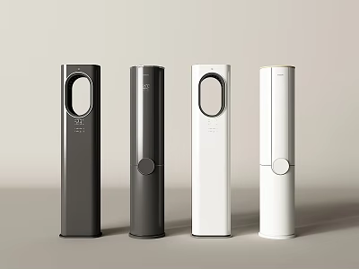 Modern Tower Air Cooler Fans in Different Colors with Sleek Contemporary Design 3d model